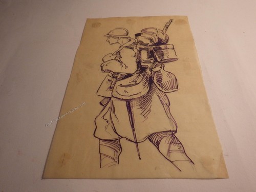 1915 poilu avec son barda - son,